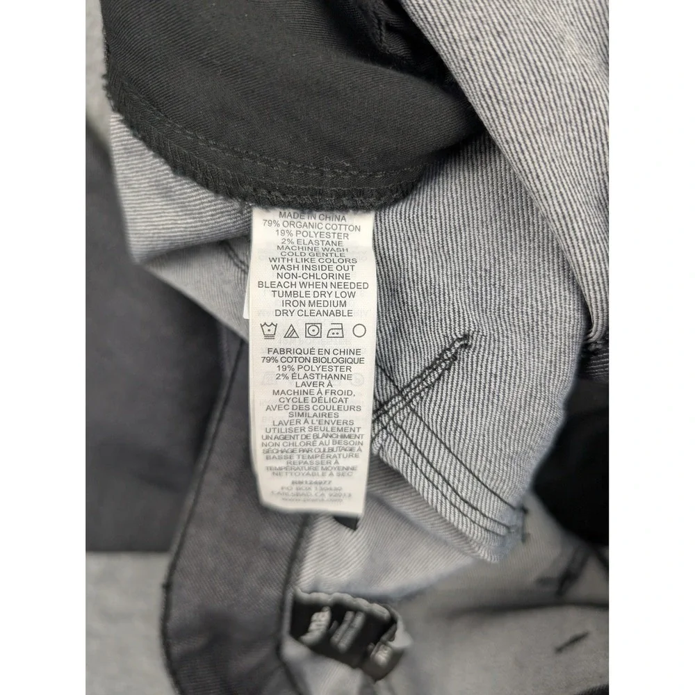 Prana Women Charcoal Gray Organic Cotton Stretch Straight Leg Pants Size 8‎ RG
